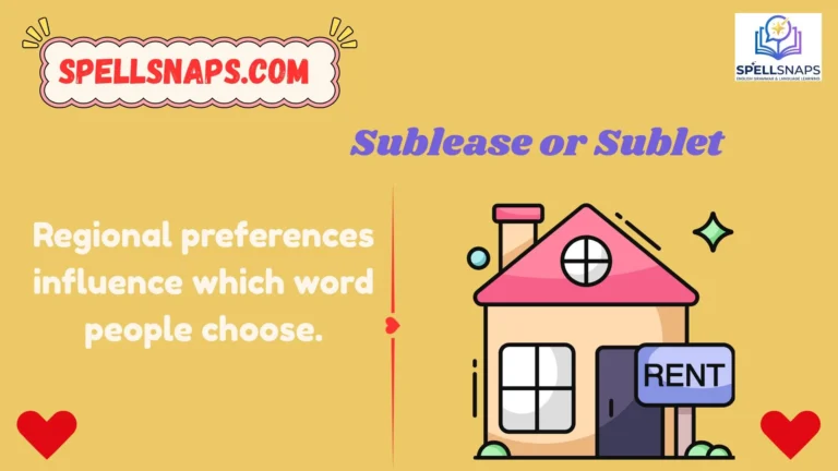 Sublease or Sublet